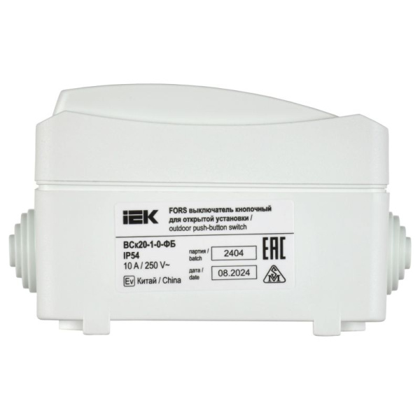 Выключатель кнопочный 1-кл. ОП Форс IP54 ВСк20-1-0-ФБ бел. IEK EVS13-K01-10-54-DC