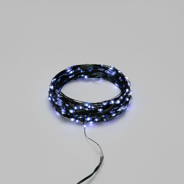Гирлянда "Роса" 20м 200LED бел. IP20 230В с контроллером провод зел. Neon-Night 303-265
