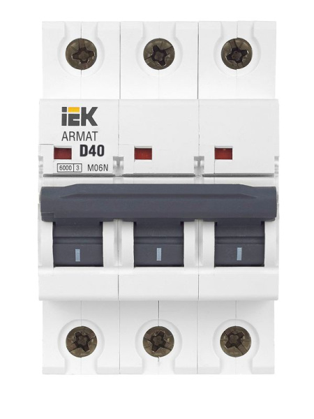 Выключатель автоматический модульный 3п D 40А M06N ARMAT IEK AR-M06N-3-D040