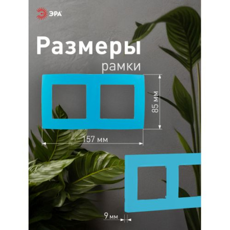 Рамка 2-м 12-5002-28 голуб. ЭРА Б0019402