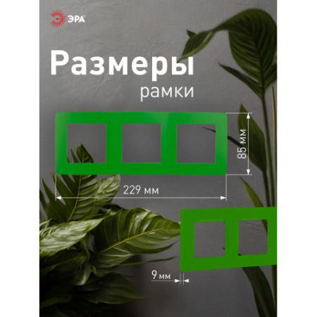 Рамка 3-м 12-5003-27 зел. ЭРА Б0019410