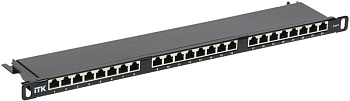 Патч-панель 0.5U кат.5E STP экранир. 24 порта Dual IDC высок. плотности ITK PP24-D05UC5ES-D05H