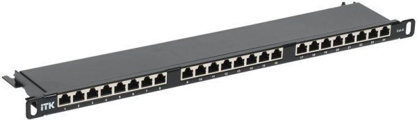 Патч-панель 0.5U кат.5E STP экранир. 24 порта Dual IDC высок. плотности ITK PP24-D05UC5ES-D05H