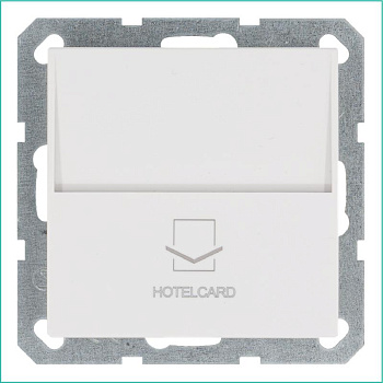Выключатель карточный 10А IP20 отельный механизм бел. глянцевый Jasmart G6209W