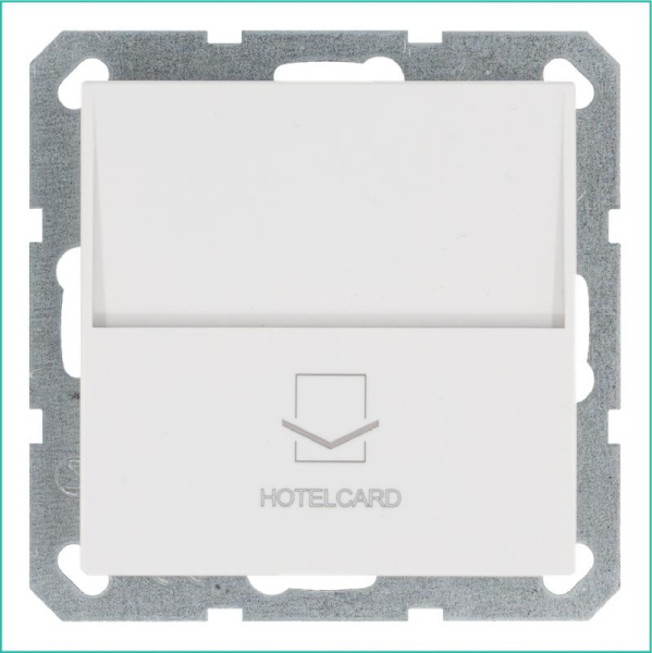 Выключатель карточный 10А IP20 отельный механизм бел. глянцевый Jasmart G6209W