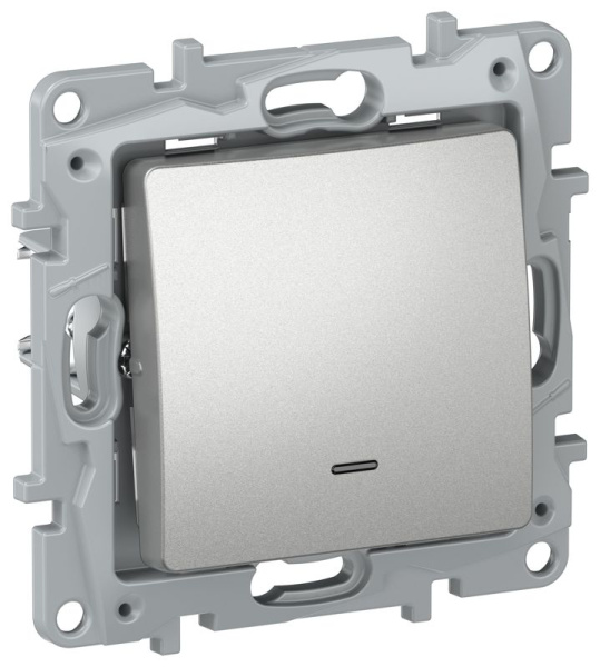 Переключатель 1-кл. подсв сх6L 10АХ б/к алюм. IEKETIKA IEK 6724151