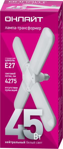 Лампа светодиодная 90 930 OLL-04-01(FL-45-230-4K-E27) 45Вт 4000К Е27 4275лм 176-264В трансформер ОНЛАЙТ 90930