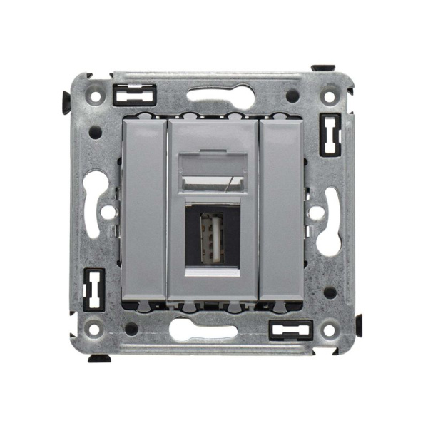 Розетка USB 2.0 1-м СП Avanti "Закаленная сталь" тип А-А DKC 4404403