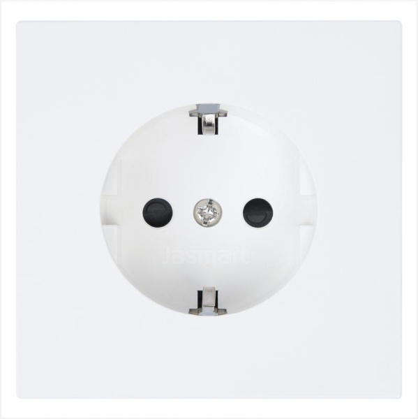 Розетка 1-м СП FD Shuko 16А IP20 с заземл. защ. шторки механизм бел. матов. soft touch Jasmart FD5501PWM