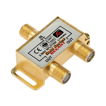 Делитель ТВ "краб" x2+3шт F "BOX" 5-1000 МГц "GOLD" Rexant 05-6101-1