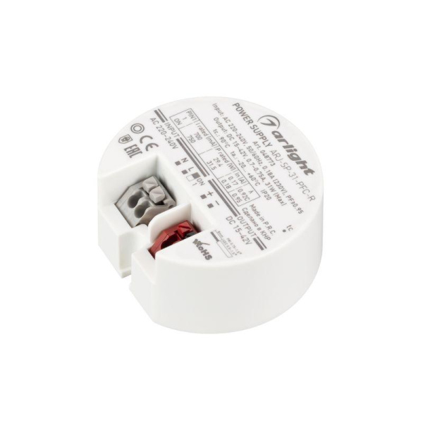 Блок питания ARJ-SP-31-PFC-R 31Вт 15-42В 0.7-0.75А IP20 пластик Arlight 048773
