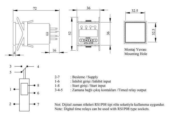 Таймер цифровой с задержкой 01с-9959ч 220В AC EMAS RZ1D1B-5