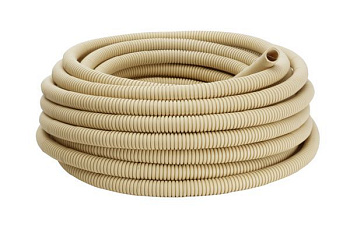 Труба гофрированная ПВХ d20мм с протяжкой свет. дерево (уп.25м) Plast PROxima EKF tg-z-20w