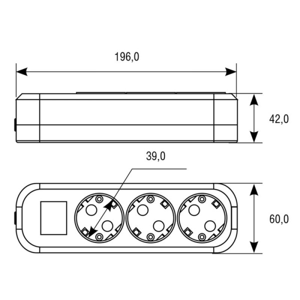 Удлинитель 3х7м с заземл. IP20 S-303А ПВС 3х1.5 с выкл. Universal 1728
