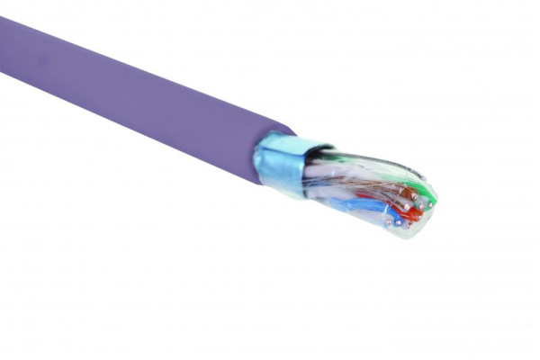 Кабель F/UTP кат.5E 4 пары 24 AWG нгА-LSLTx внутр. прокладки фиолет. (коробка) (уп.305м) Eurolan 19C-F5-05VL-B305