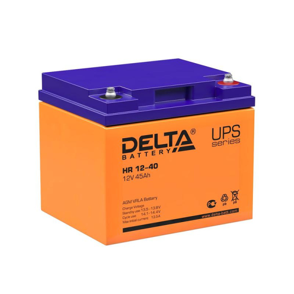 Аккумулятор 12В 45А.ч HR 12-40 Delta 4614010180007