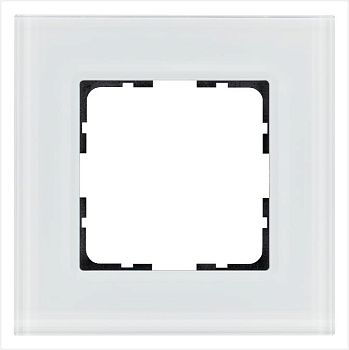 Рамка 1-м G-Glass стекло бел. White Glass Jasmart G1001GW