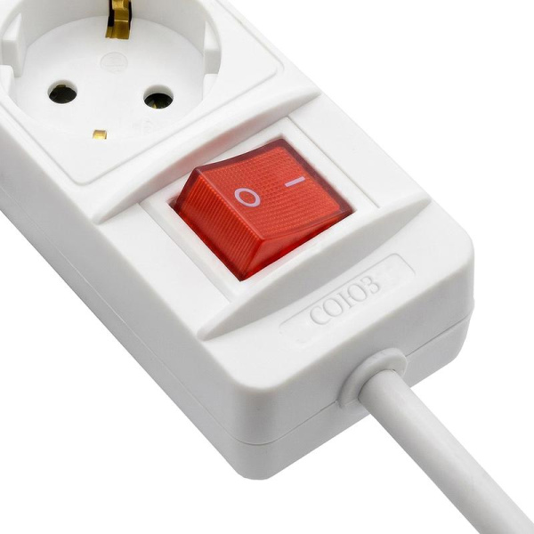 Удлинитель 3х7м с заземл. 10А IP20 2.2кВт ПВС с выкл. Союз 481S-7307