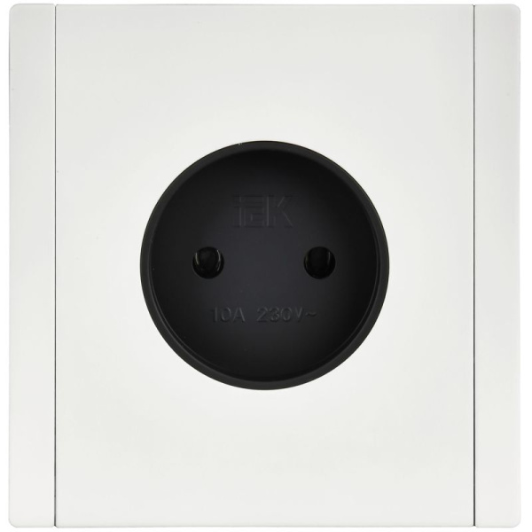 Розетка 1-м СП FORTE&PIANO FP218M 10А IP20 без заземл. без защ. шторок винтовое крепление бел. IEK FP-R10-10-M-K01