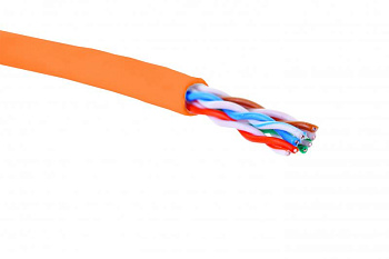 Кабель U/UTP кат.5E 4 пары 24 AWG нгA-HF внутр. прокладки оранж. коробка (305м) Eurolan 19C-U5-12OR-B305