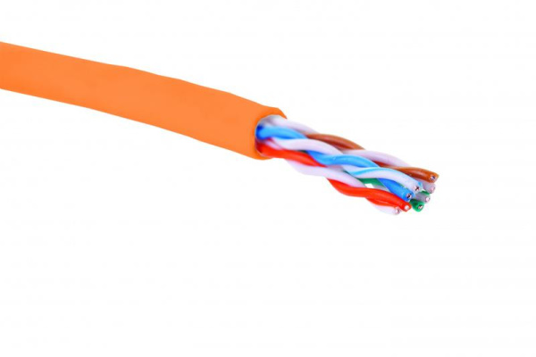 Кабель U/UTP кат.5E 4 пары 24 AWG нгA-HF внутр. прокладки оранж. коробка (305м) Eurolan 19C-U5-12OR-B305