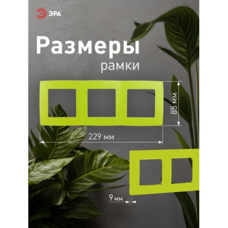 Рамка 3-м 12-5003-26 лайм ЭРА Б0019409