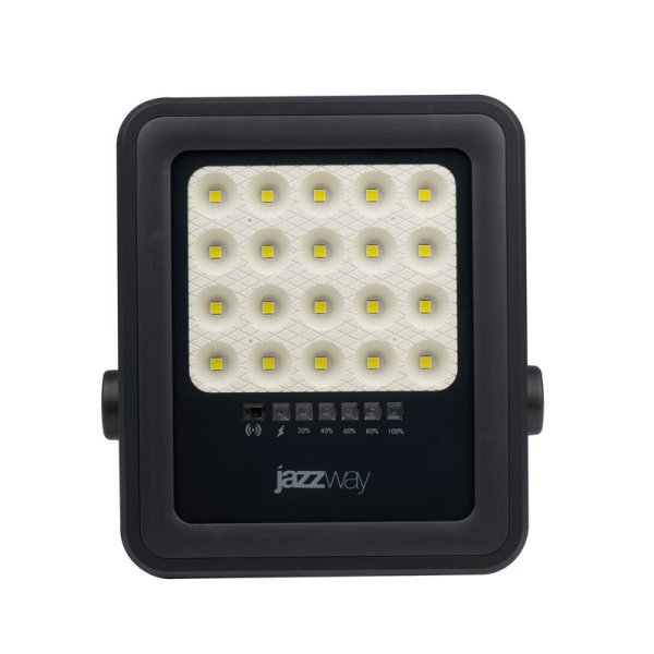 Прожектор светодиодный PFL SOLAR 02 50 6500К GR IP65 ДО с солнечн. панелью и пультом Pro+ JazzWay 5058460