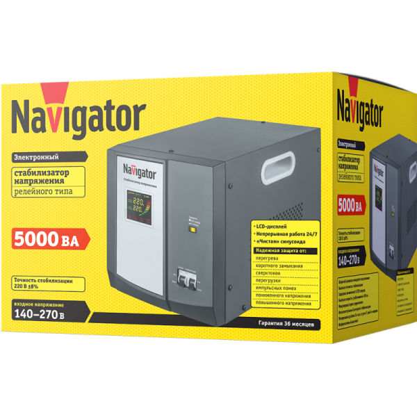 Стабилизатор напряжения 61 770 NVR-RF1-5000 Navigator 61770
