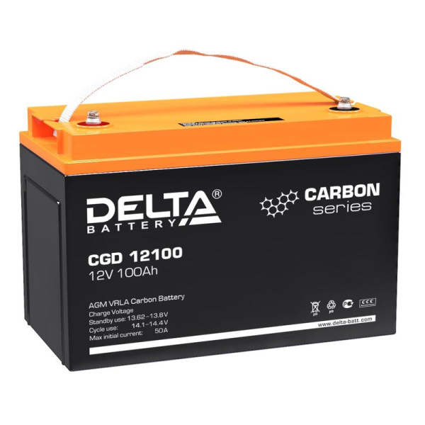 Аккумулятор профессиональный 12В 100А.ч CGD 12100 Delta 4614010020001