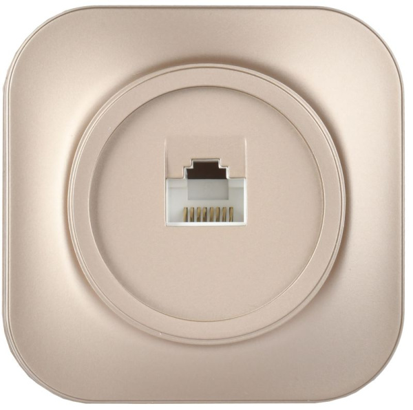 Розетка компьютерная ОП RJ45 кат.5E GLORY РК10-ХШм шампань матов. IEK EKH10-K37M