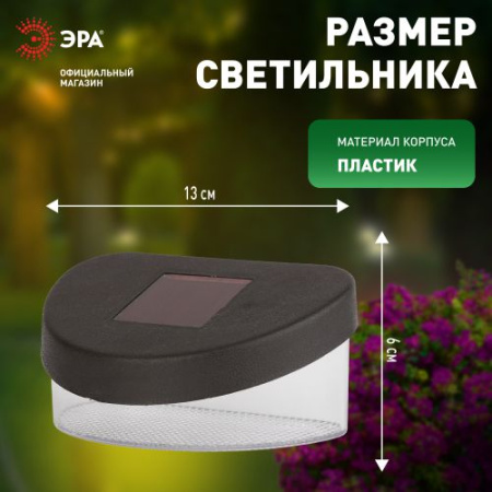 Светильник садовый SL-PL8-MNT1 настен. с выкл. черн. ЭРА Б0018819