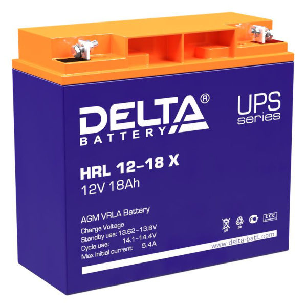 Аккумулятор профессиональный 12В 17.8А.ч HRL 12-18 X Delta 4614010610005