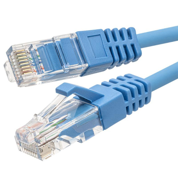 Патч-корд SUPRLAN UTP 5e 4х2 26AWG (7х0.16мм) Cu LSZH 1м син. SUPRLAN 10-0147