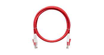 Шнур коммутационный с замком U/UTP 4 пары кат.6 (Класс Е) 250МГц 2хRJ45/8P8C T568B мж BC (чистая медь) 24AWG (7х0195мм) LSZH нг(А)-HFLTx красн. 3м NIKOMAX NMC-PC4UE55B-030-CS-RD