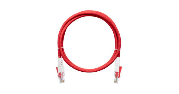 Шнур коммутационный с замком U/UTP 4 пары кат.6 (Класс Е) 250МГц 2хRJ45/8P8C T568B мж BC (чистая медь) 24AWG (7х0195мм) LSZH нг(А)-HFLTx красн. 3м NIKOMAX NMC-PC4UE55B-030-CS-RD