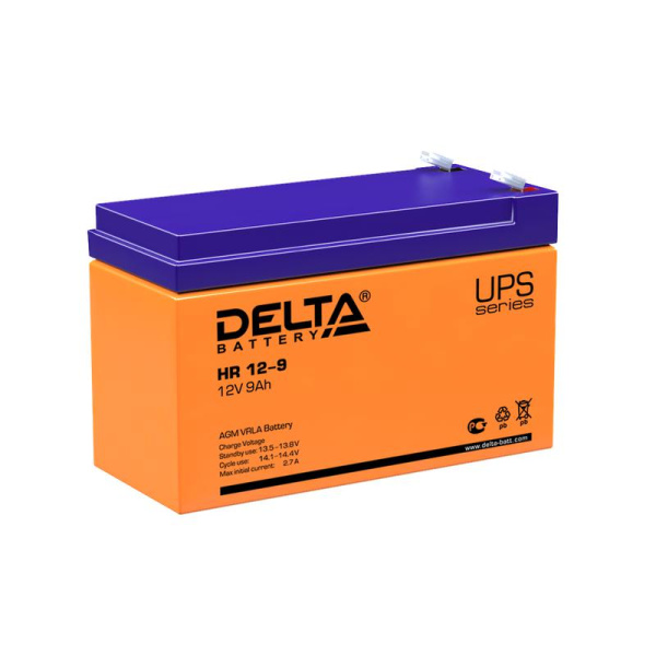 Аккумулятор UPS 12В 9А.ч HR 12-9 Delta 4614010180014