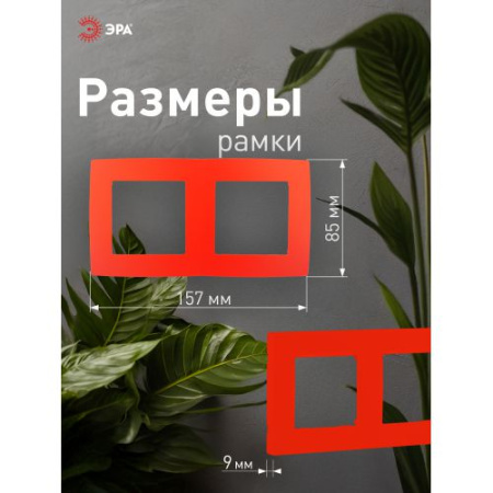 Рамка 2-м 12-5002-23 красн. ЭРА Б0019397