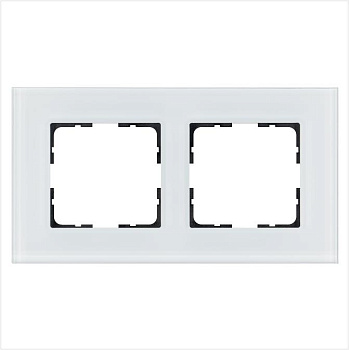 Рамка 2-м G-Glass стекло бел. White Glass Jasmart G1002GW