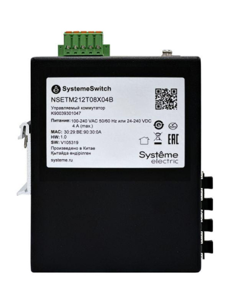 Коммутатор промышленный управляемый Ethernet L2+ 8х10/100/1000BaseT 4х1000BaseX SFP SE NSETM212T08X04B