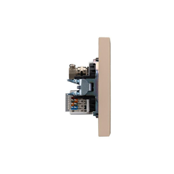 Розетка STRONG компьютерная RJ45 кат6+TV с/у шелк Kranz KR-78-0722-8