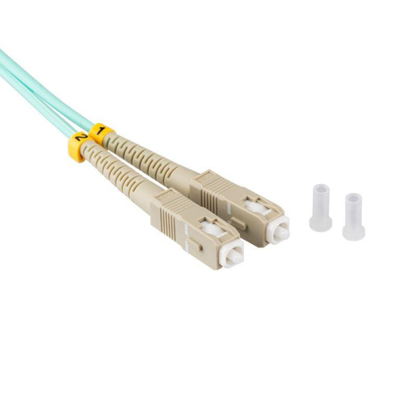 Шнур коммутационный патч-корд оптическиймногомодовый (MM) 50/125 OM3 LC/UPC–LC/UPC 3мм дуплекс LSZH 25м бирюзовый (аква) REXANT 50-2511-25