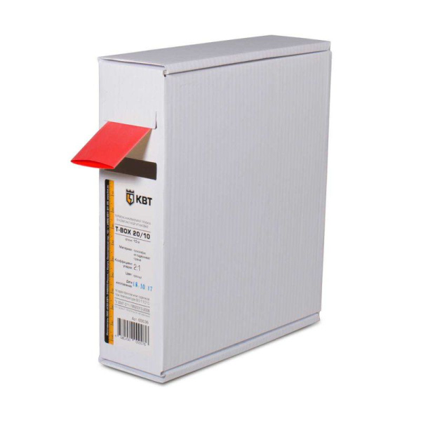 Трубка термоусадочная в евро боксе T-BOX 20/10 син. (уп.10м) КВТ 65638