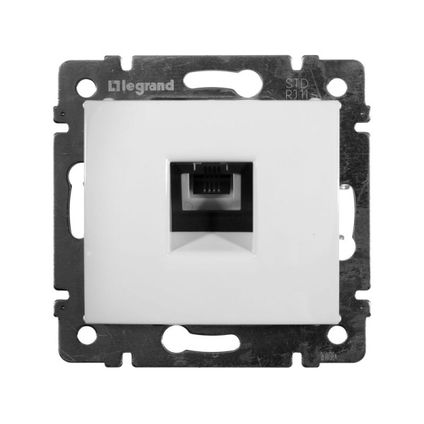Розетка телефонная 1-м СП Valena RJ11 IP20 4 контакт. механизм бел. IEK 774438