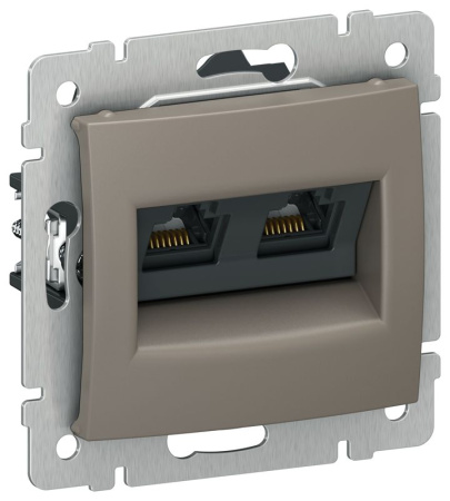 Розетка компьютерная двойная RJ45 кат. 5Е UTP капучино IEKVALENA IEK 6945351