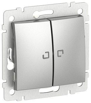 Выключатель IEKVALENA 2кл. подсв. сх5L 10АХ б/к алюм. IEK 6943441