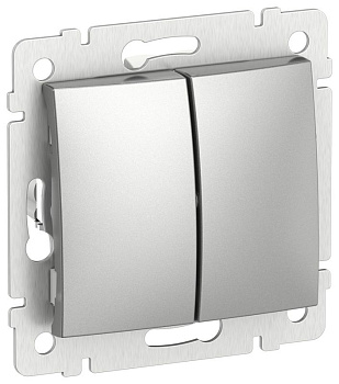 Переключатель IEKVALENA 2кл самов. сх1P 10А б/к алюм. IEK 6902181