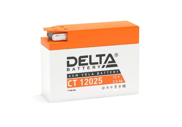 Аккумулятор стартерный 12В 2.5А.ч CT 12025 Delta 3401010030001
