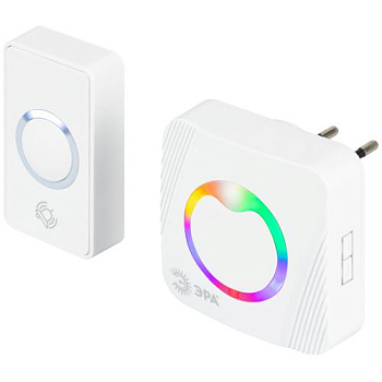 Звонок дверной POLYCOLOR C101 беспроводной RGB подсветка от сети 36 мелодий бел. AG-M017F15 (AC) White Era Эра Б0069997