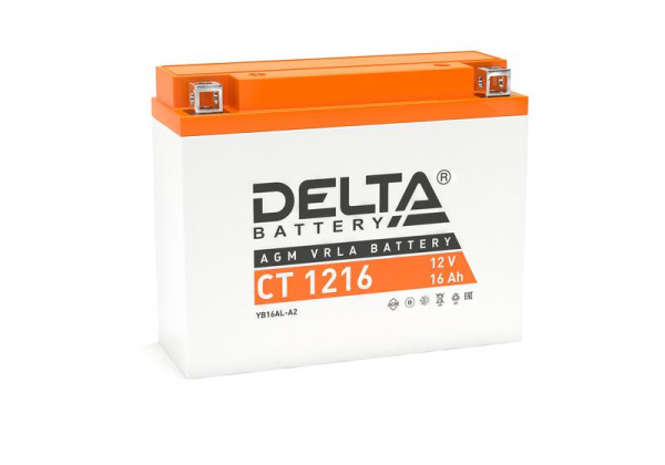 Аккумулятор стартерный 12В 16А.ч CT 1216 Delta 3401010030020