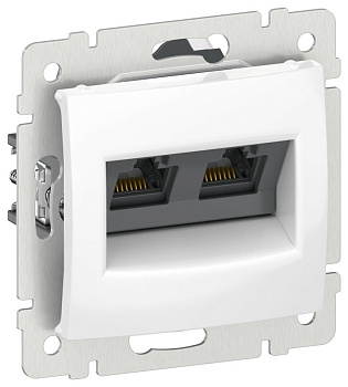 Розетка компьютерная двойная Valena RJ45 категория 5Е UTP бел. IEK 6942921
